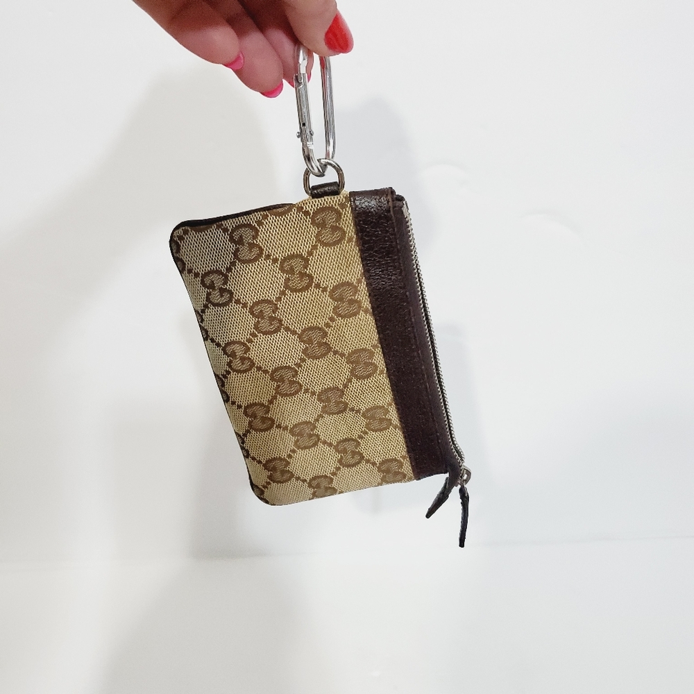 GUCCI authentic #146570 brown tan monogram pouch